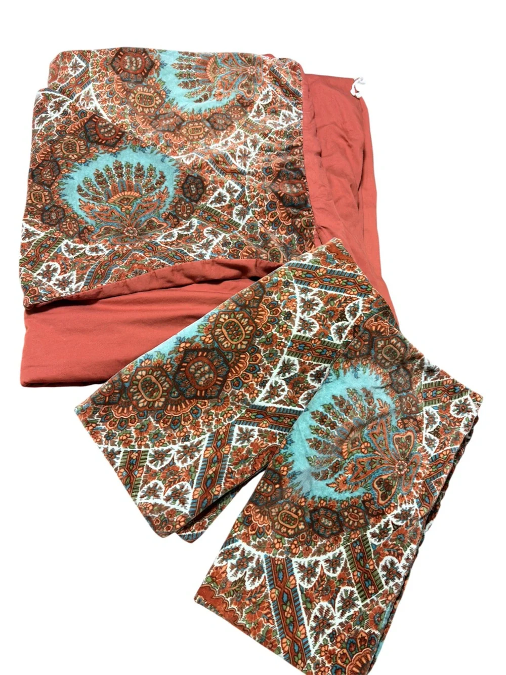 Pottery Barn Sabrina Velvet King Duvet Cover Set 2 King Shams Boho Paisley